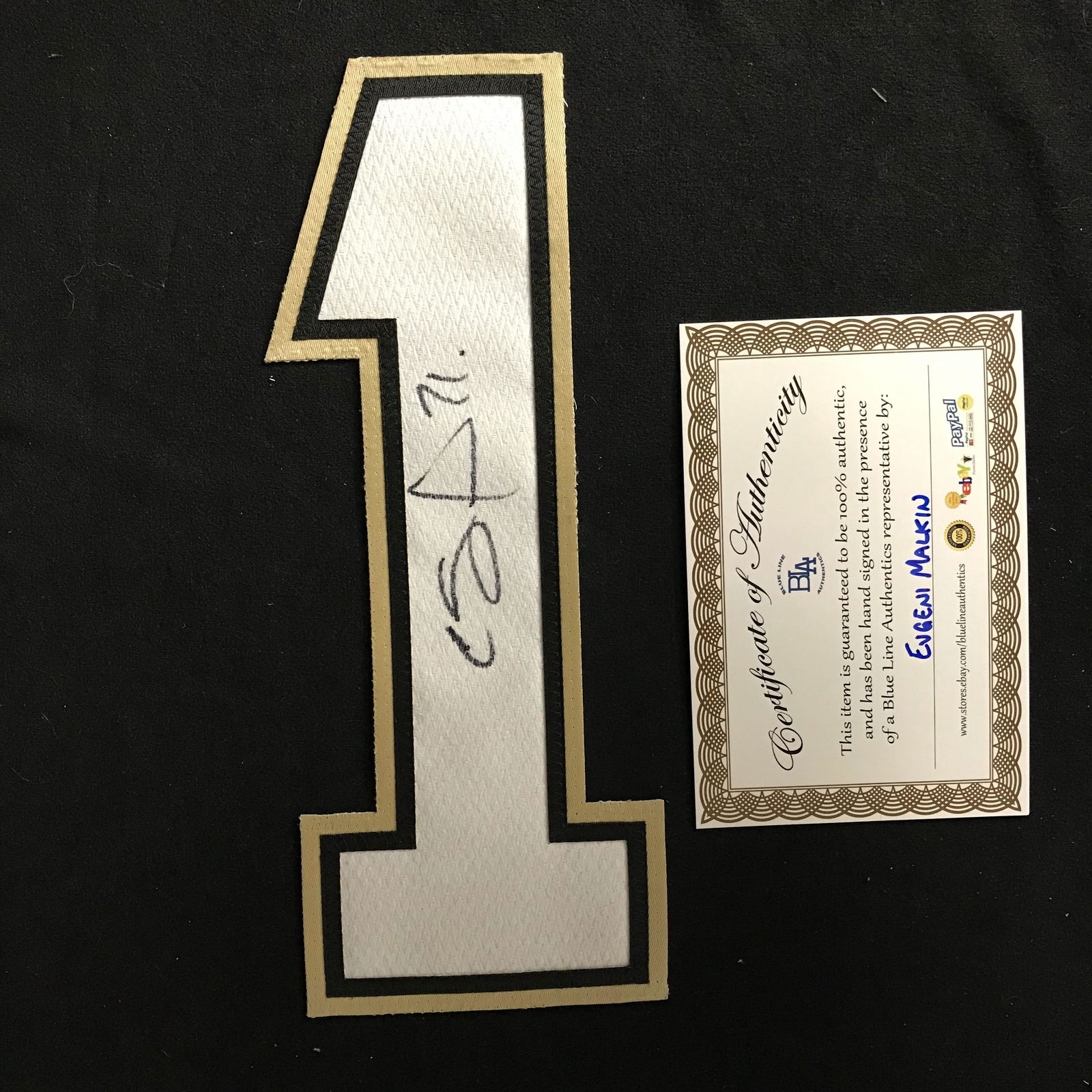 EVGENI MALKIN SIGNED PITTSBURGH PENGUINS JERSEY NUMBER (1 of 1)
