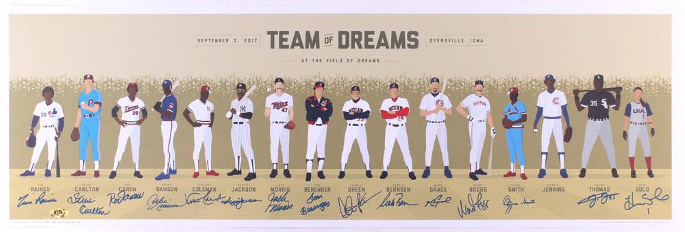 "Team of Dreams" Litho Signed by (15) Carlton, Jackson,: "Team of Dreams" Litho Signed by (15) Carlton, Jackson, Sheen, Grace, Thomas, Solo (MAB Hologram)