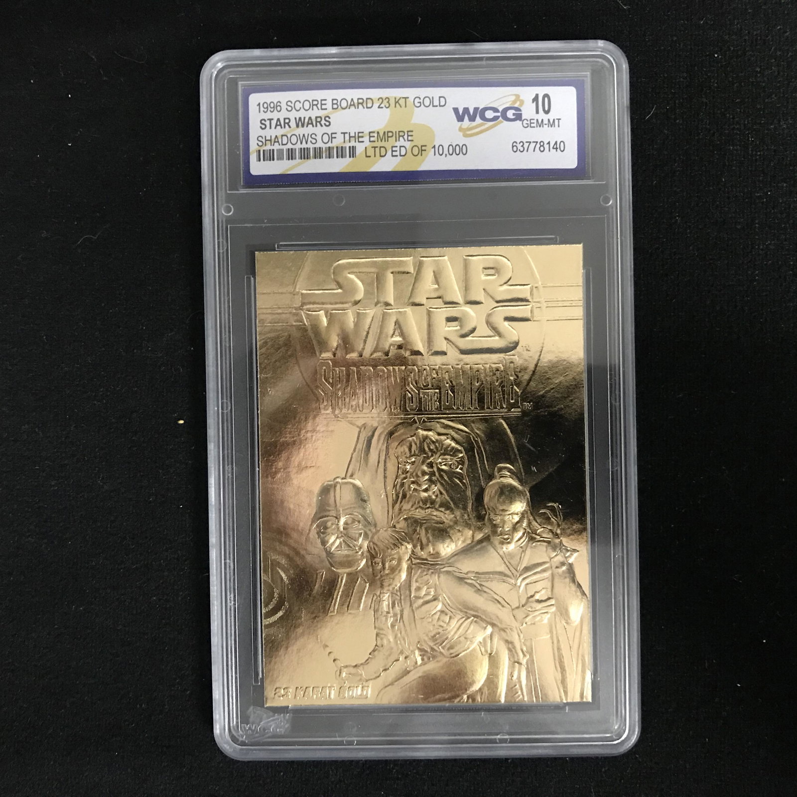 1996 SCORE BOARD 23KT GOLD STAR WARS SHADOWS OF THE: 1996 SCORE BOARD 23KT GOLD STAR WARS SHADOWS OF THE EMPIRE (10 GEM MINT)