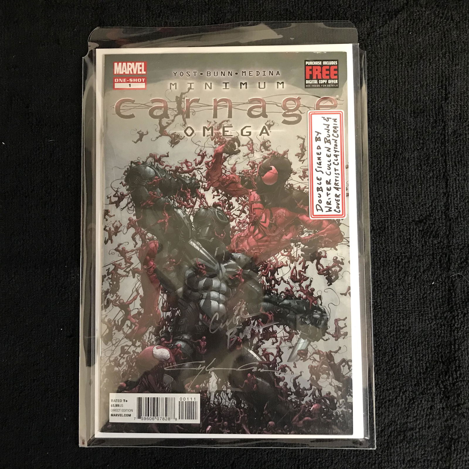 MINIMUM CARNAGE OMEGA #1 DUAL SIGNED BY BUNN & CRAIN (1 of 3)