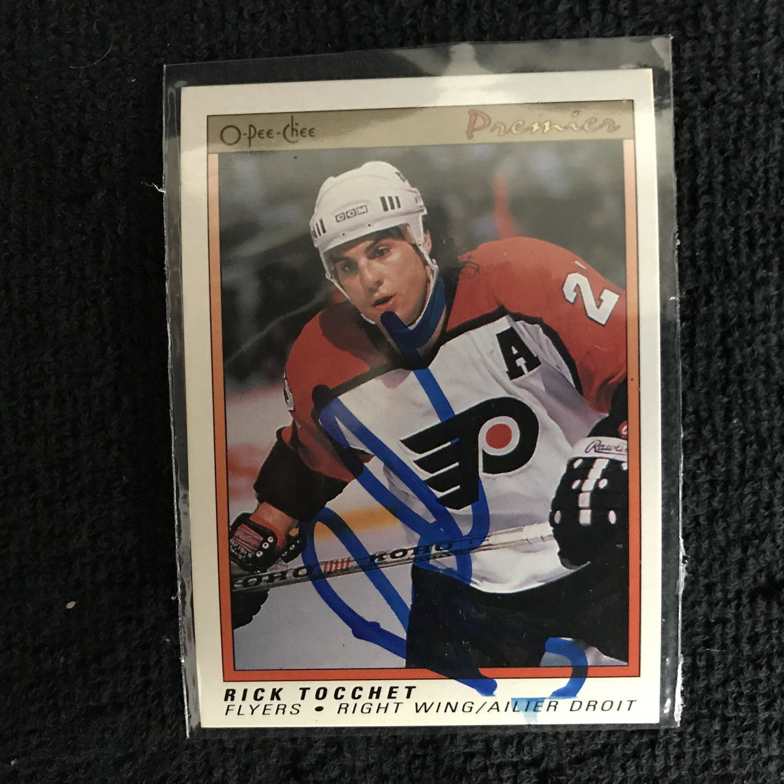 RICK TOCCHET SIGNED O-PEE-CHEE HOCKEY CARD: RICK TOCCHET SIGNED O-PEE-CHEE HOCKEY CARD