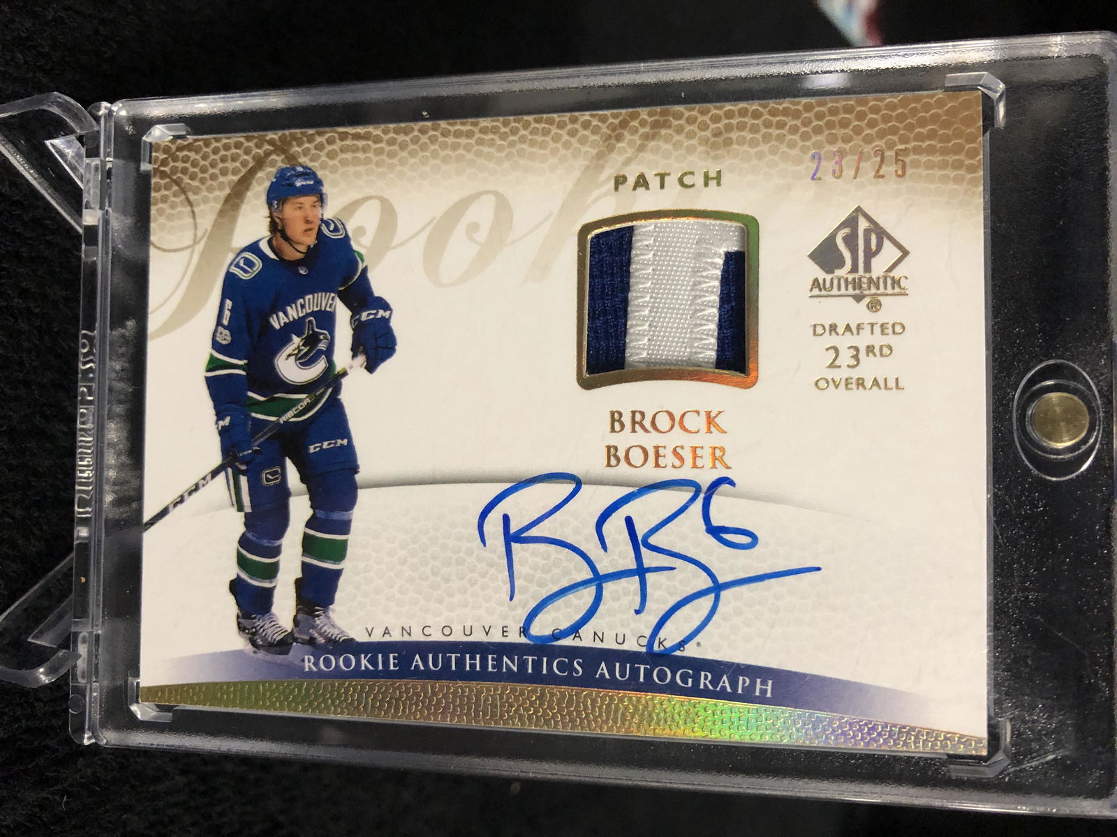 2017-18 SP Authentic Auto Patch R-BB Brock Boeser (1 of 2)