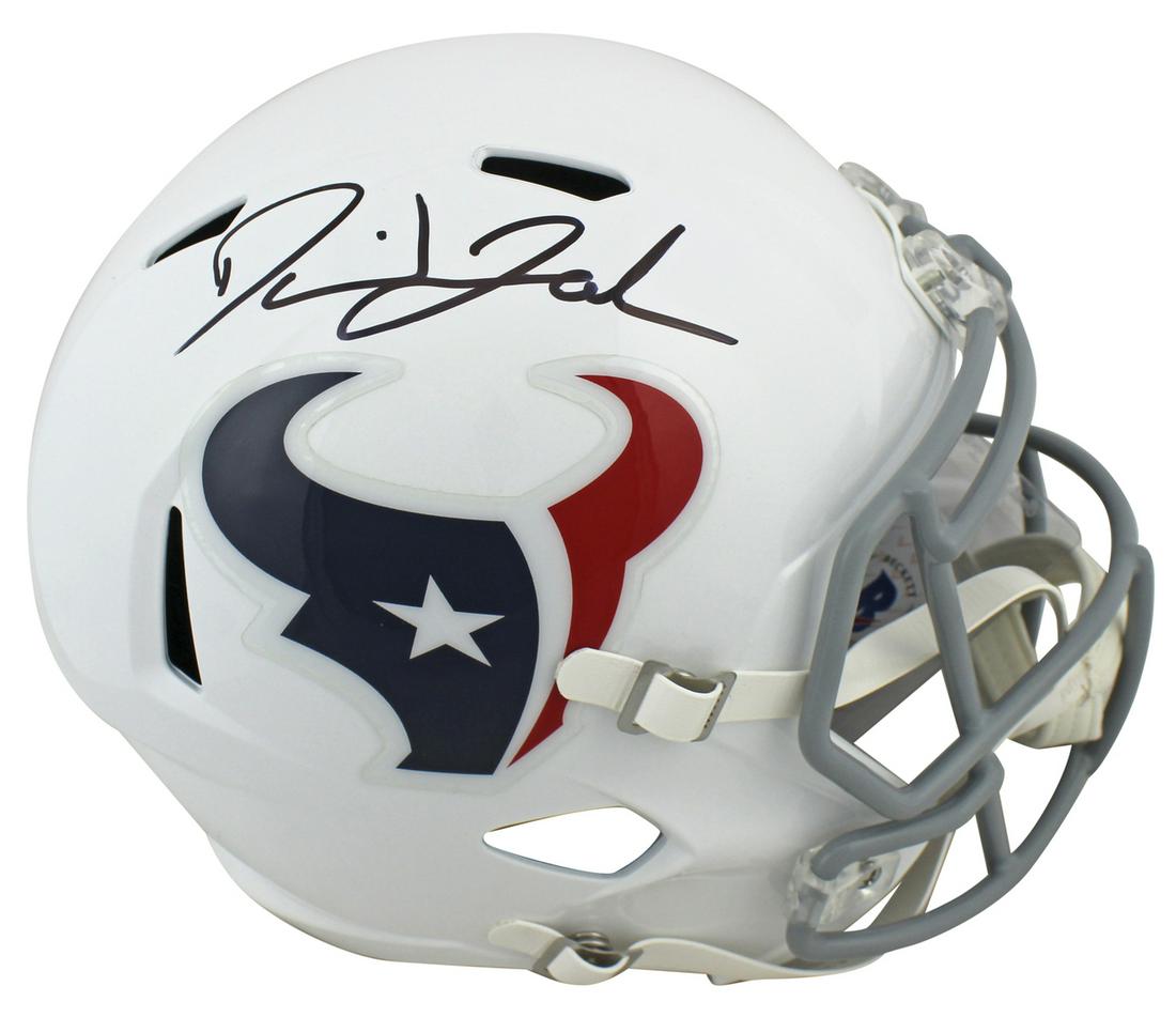 HOUSTON TEXANS DAVID JOHNSON AUTHENTIC SIGNED WHITE: HOUSTON TEXANS DAVID JOHNSON AUTHENTIC SIGNED WHITE FULL SIZE SPEED REP HELMET BAS