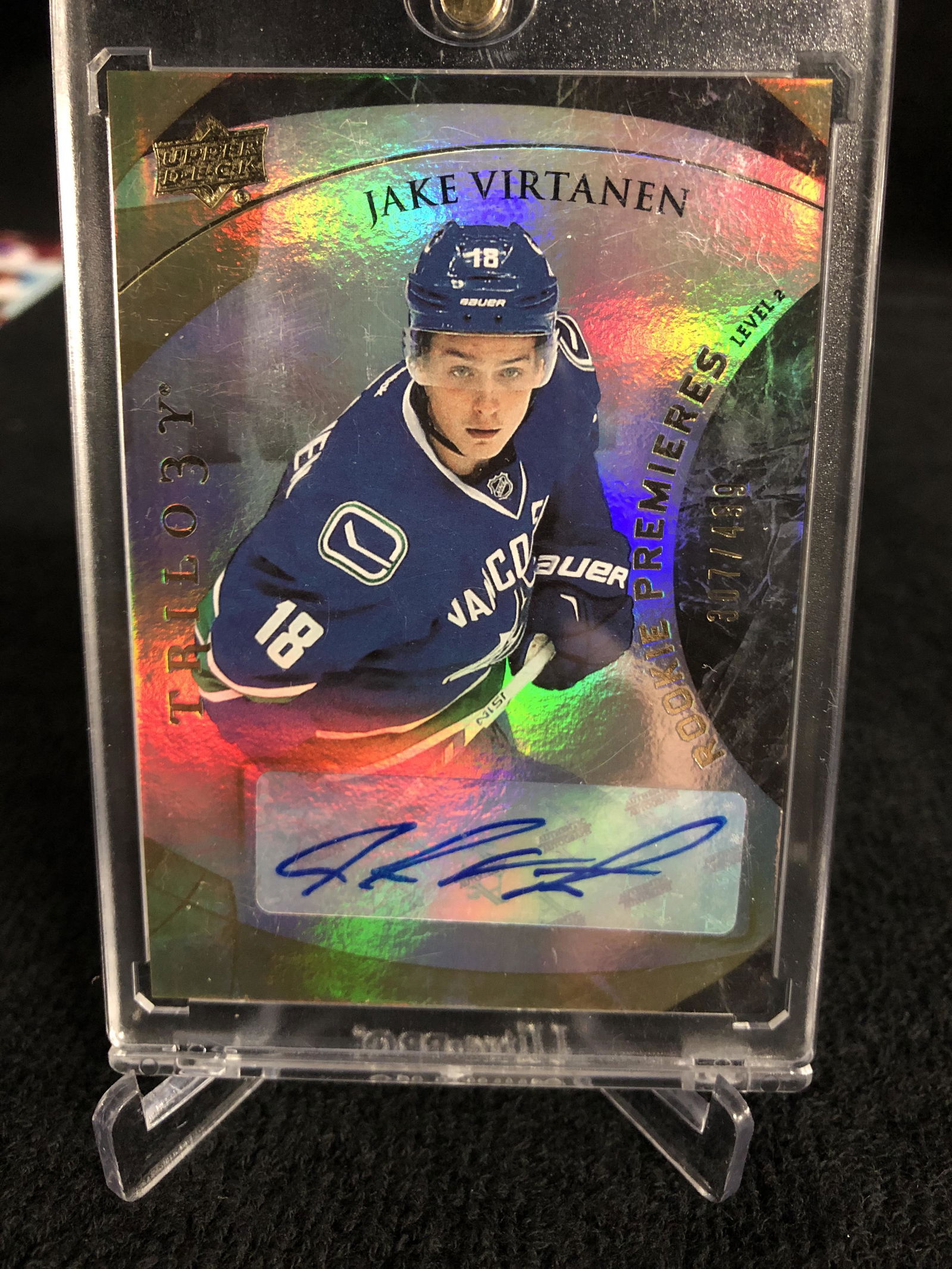 2015-16 Upper Deck Trilogy Jake Virtanen Rookie Auto (1 of 2)