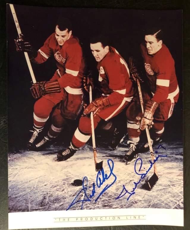 SID ABEL & TED LINDSAY DUAL SIGNED 8X10 PHOTO (THE (1 of 2)