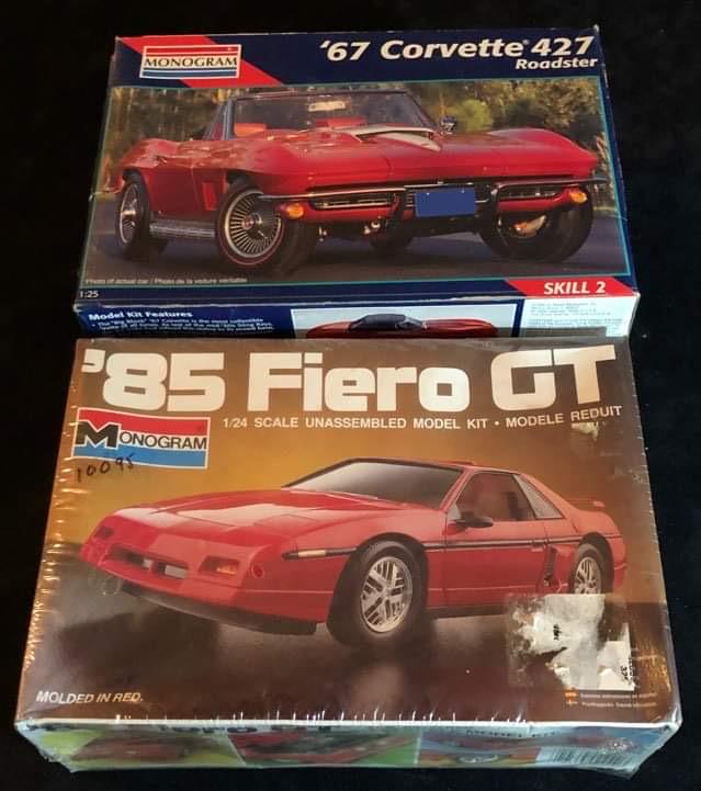 MONOGRAM 1:25 MODEL KITS ('67 CORVETTE 427/ '85 FIERO (1 of 2)
