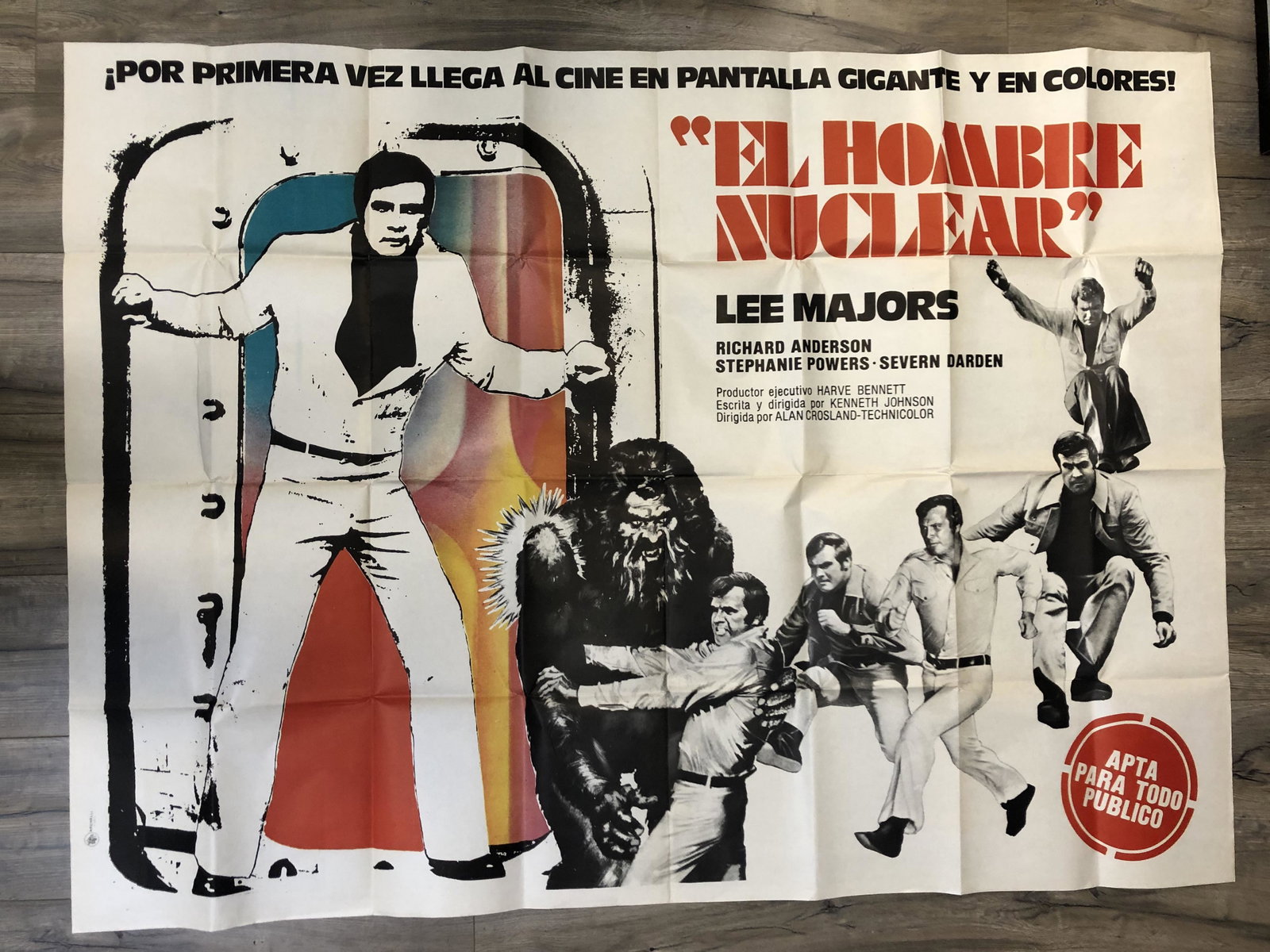 RARE 1970s ORIGINAL: FOREIGN SIX MILLION DOLLAR MAN: RARE 1970s ORIGINAL: FOREIGN SIX MILLION DOLLAR MAN MOVIE POSTER (FEATURING ANDRE THE GIANT)