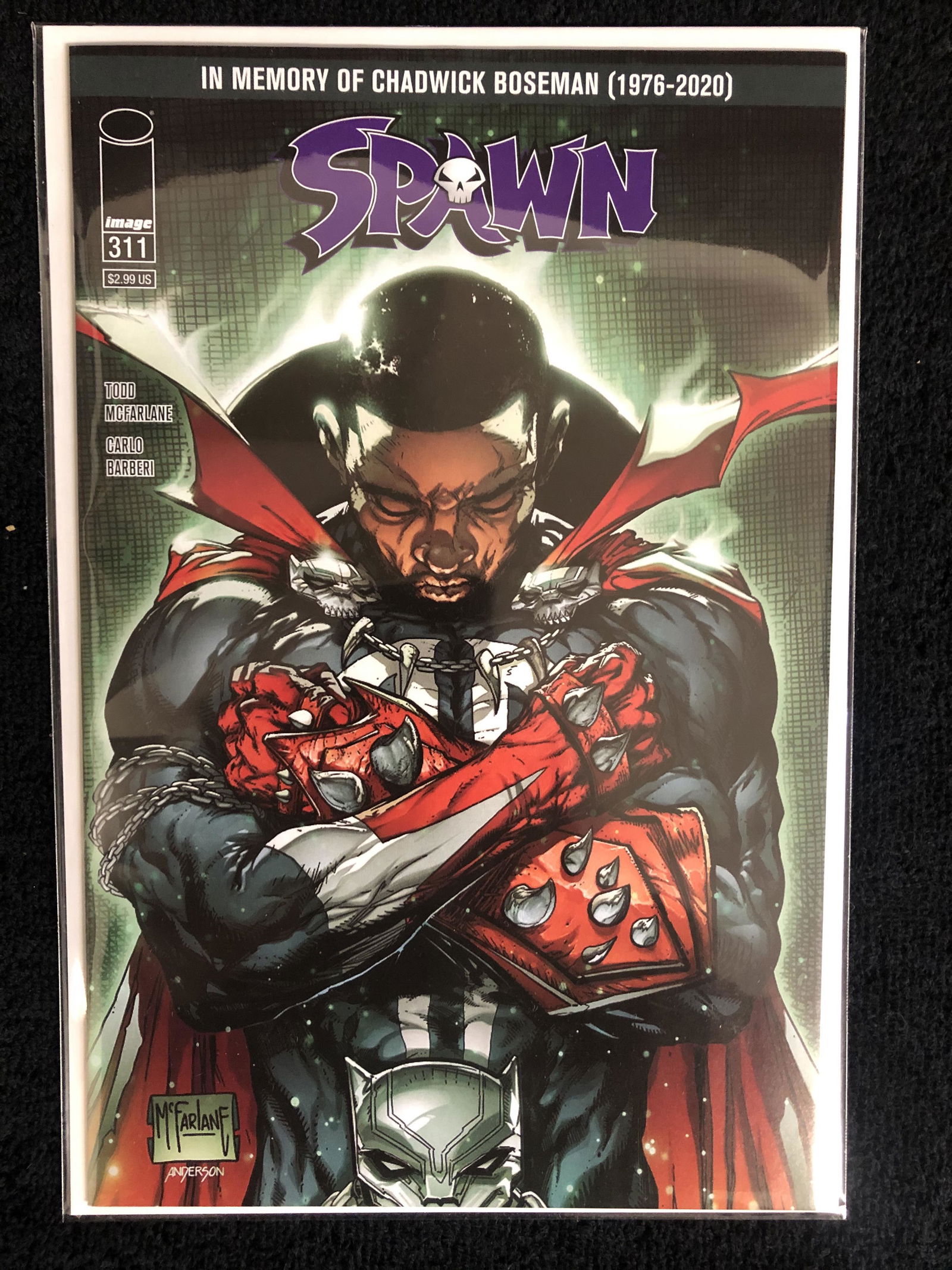 SPAWN #311 COVER VARIANT "IN MEMORY OF CHADWICK BOSEMAN (1 of 1)