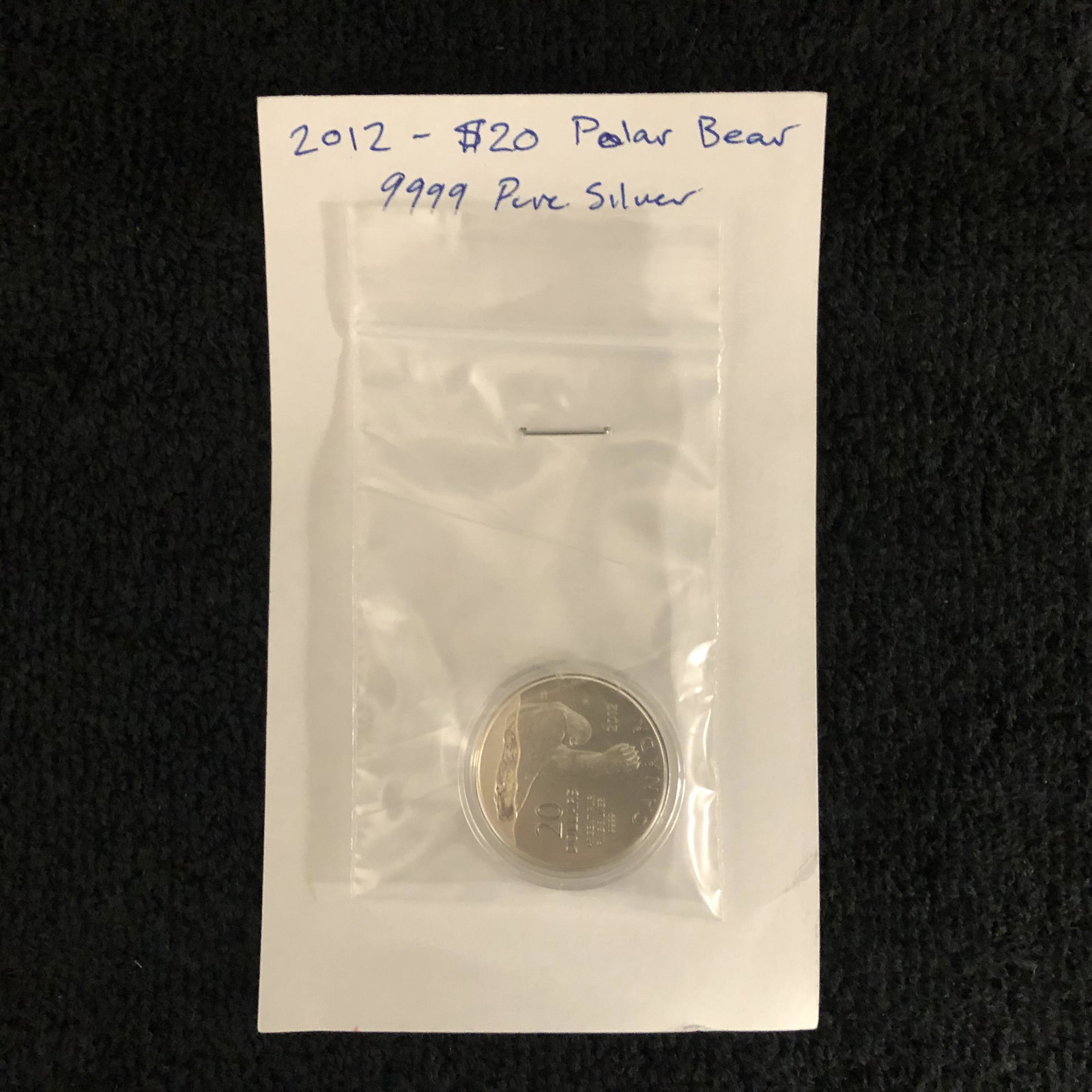 2012 $20 POLAR BEAR .9999% PURE SILVER COIN: 2012 $20 POLAR BEAR .9999% PURE SILVER COIN