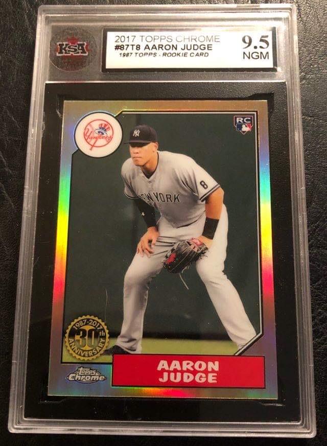 2017 TOPPS CHROME #87T8  AARON JUDGE 1987 TOPPS - (1 of 2)