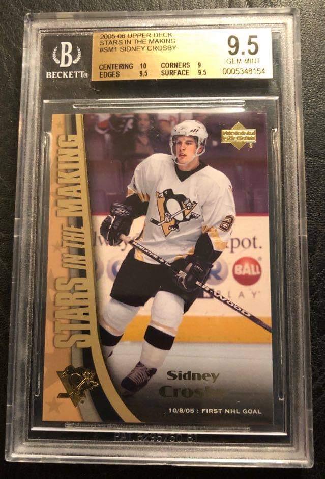 2005-06 UPPER DECK STARS IN THE MAKING #SM1 SIDNEY: 2005-06 UPPER DECK STARS IN THE MAKING #SM1 SIDNEY CROSBY (9.5 GEM MINT)