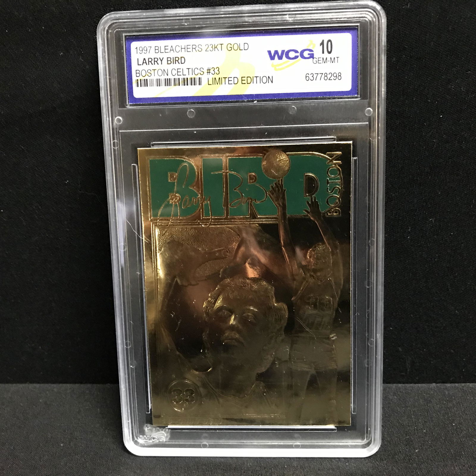 1997 BLEACHERS 23KT GOLD LARRY BIRD BOSTON CELTICS #33 (1 of 1)