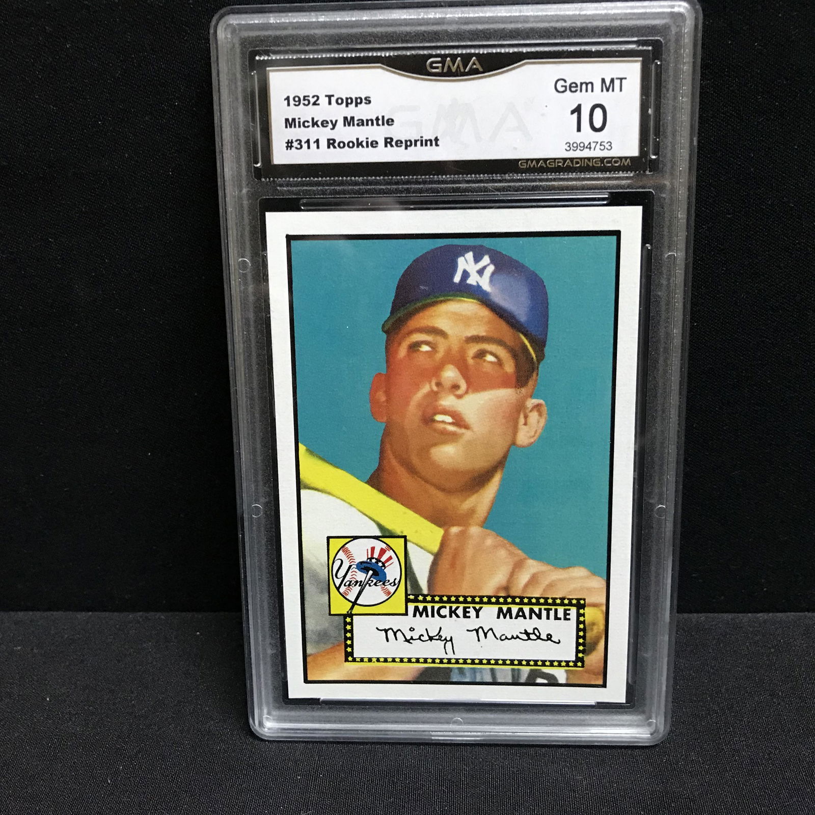 1952 TOPPS MICKEY MANTLE #311 ROOKIE REPRINT (GMA GEM (1 of 1)