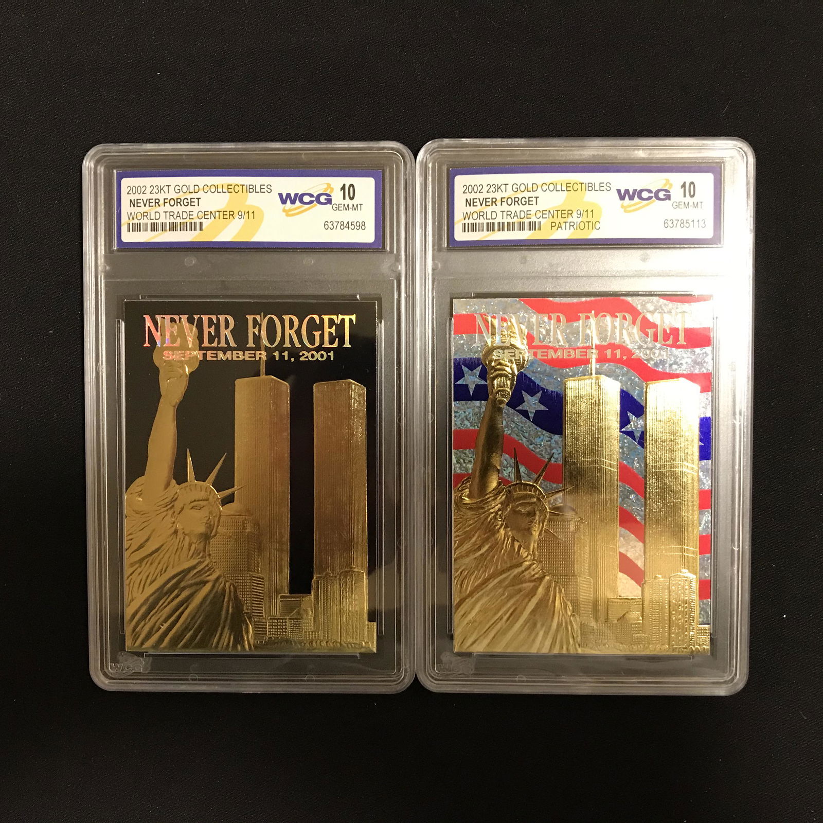 2002 23 KT GOLD COLLECTIBLES NEVER FORGET WORLD TRADE (1 of 1)