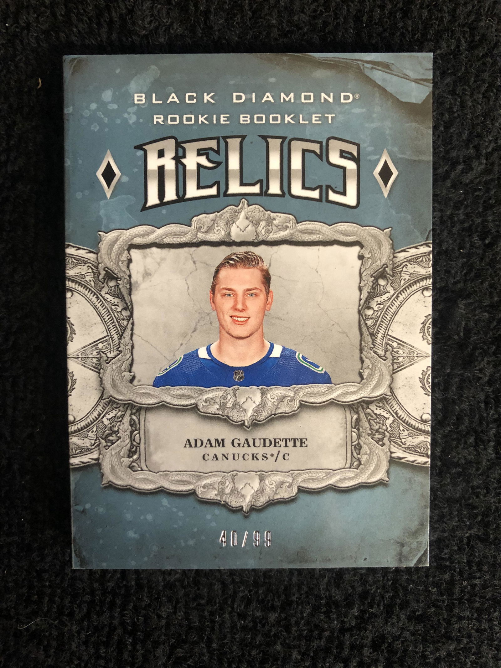 2018-19 UPPER DECK ADAM GAUDETTE BLACK DIAMOND AUTO (1 of 3)