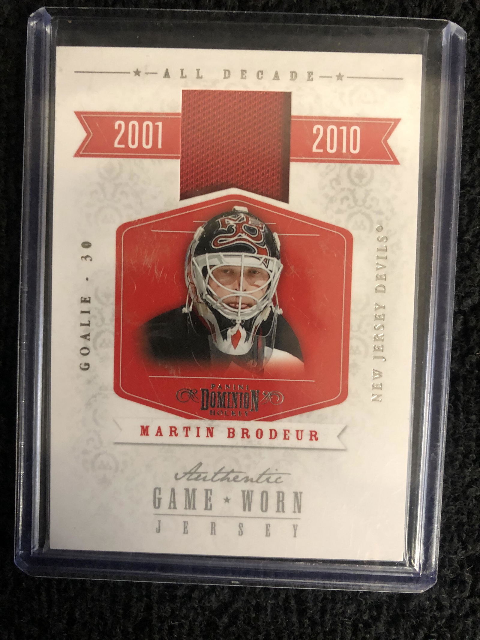 2011-12 PANINI MARTIN BRODEUR AUTHENTIC GAME WORN (1 of 2)