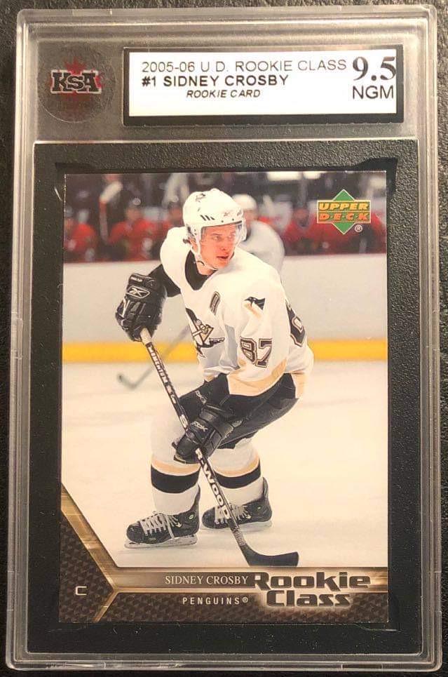 2005-06 UD ROOKIE CLASS #1 SIDNEY CROSBY ROOKIE CARD: 2005-06 UD ROOKIE CLASS #1 SIDNEY CROSBY ROOKIE CARD (9.5 NGM)