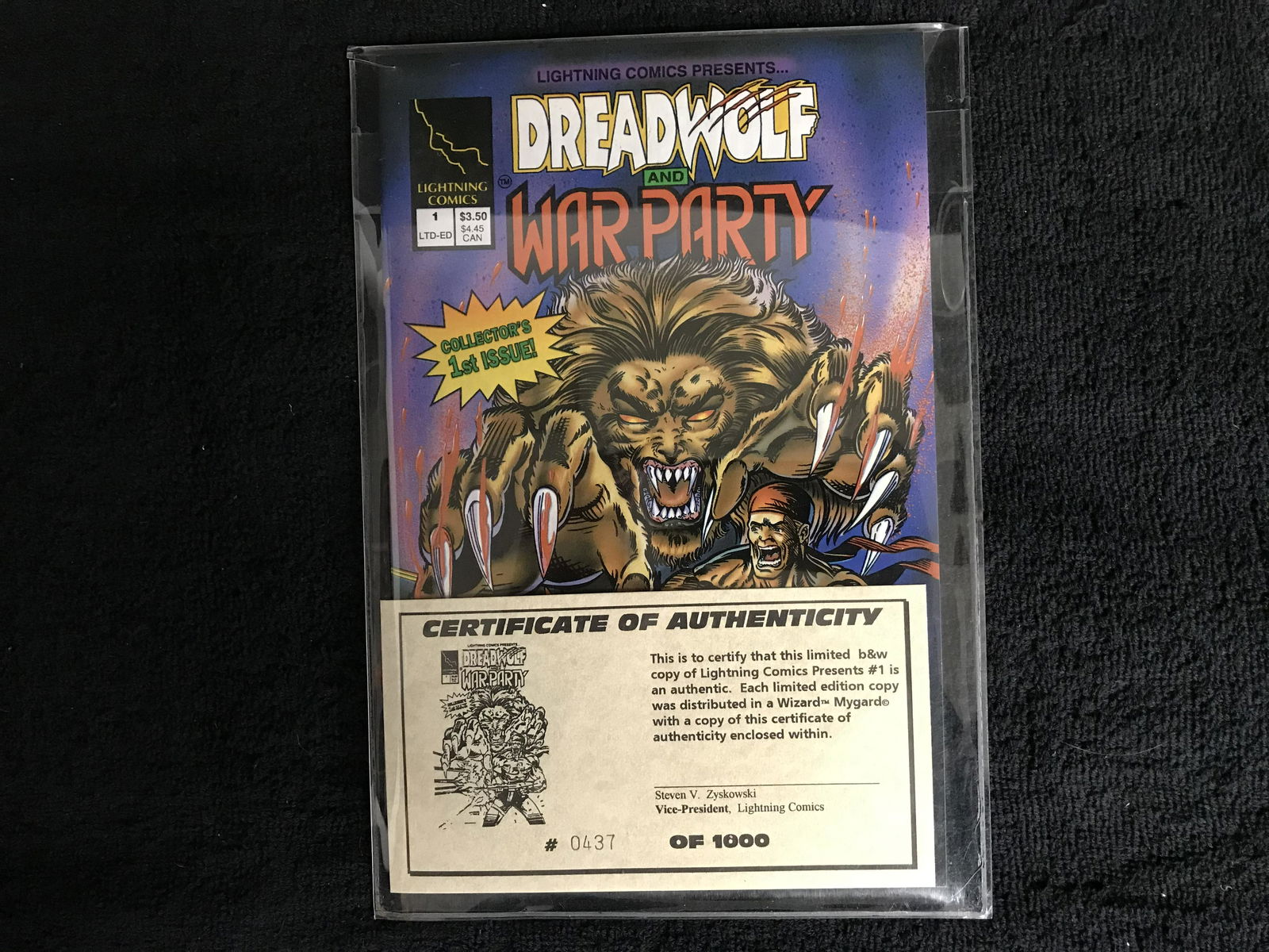 DREADWOLF and WAR PARTY #1 (LIGHTNING COMICS) w/ COA (1 of 1)