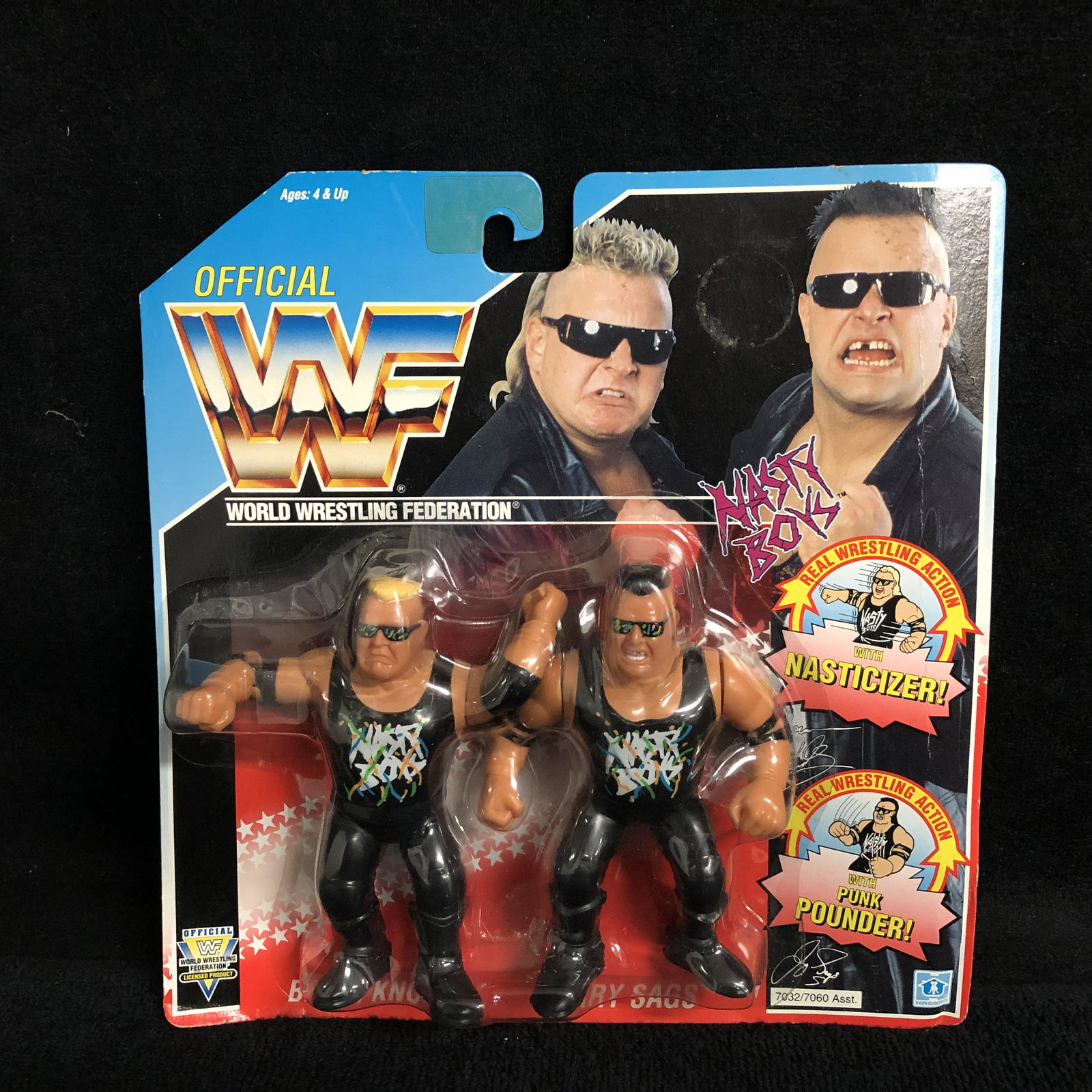 OFFICIAL WWF NASTY BOYS WRESTLING FIGURES Blue Card MOC: OFFICIAL WWF NASTY BOYS WRESTLING FIGURES Blue Card MOC (HASBRO)