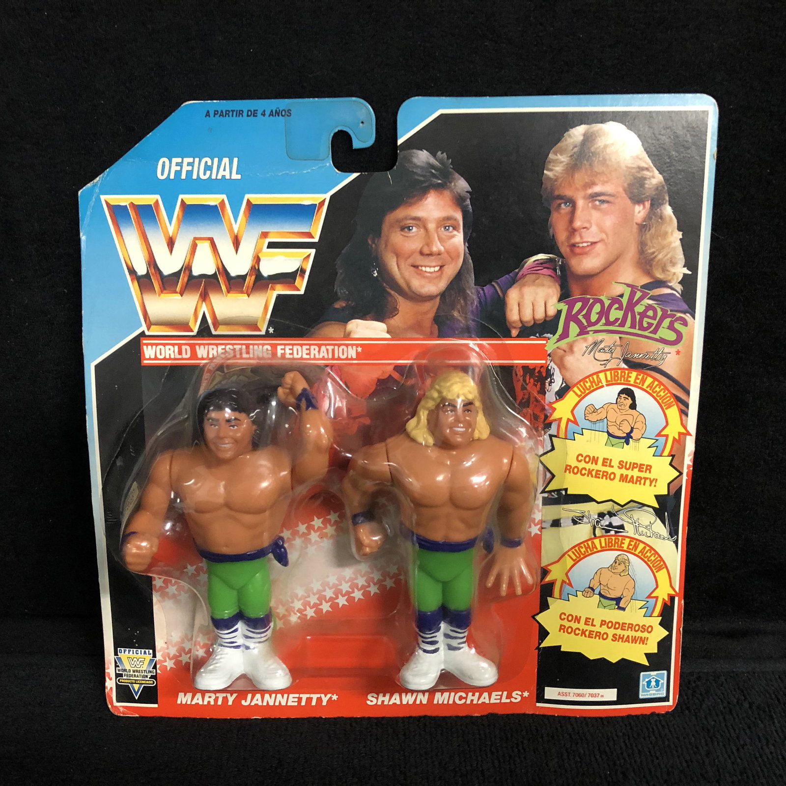 OFFICIAL WWF THE ROCKERS TAG TEAM WRESTLING FIGURES: OFFICIAL WWF THE ROCKERS TAG TEAM WRESTLING FIGURES Blue Card MOC (HASBRO)