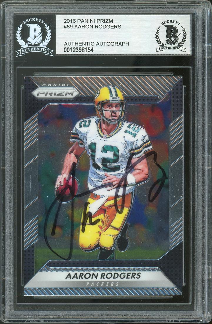 2016 PANINI PRIZM #89 AARON RODGERS AUTHENTIC AUTOGRAPH (1 of 2)