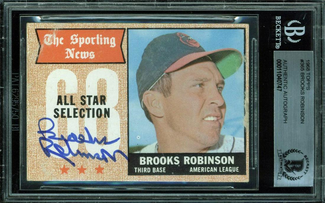 1968 TOPPS #365 BROOKS ROBINSON AUTHENTIC AUTO (BECKETT (1 of 2)