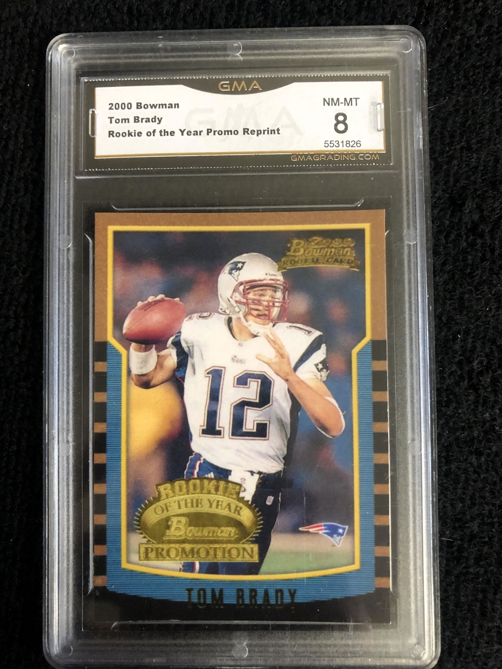 2000 BOWMAN TOM BRADY ROOKIE OF THE YEAR PROMO REPRINT (1 of 1)