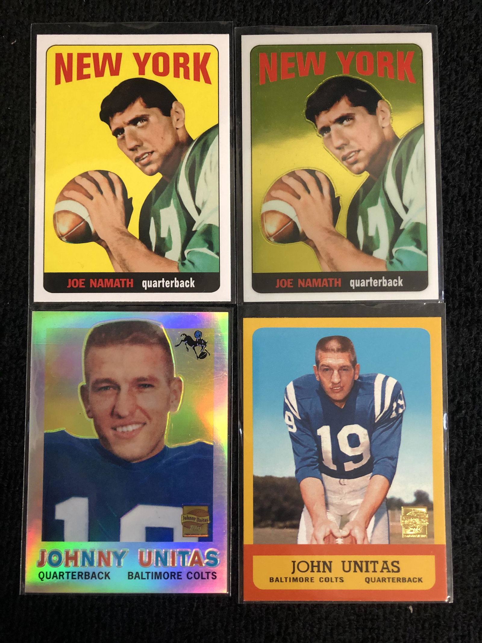 JOE NAMATH/ JOHNNY UNITAS FOOTBALL CARD LOT (1 of 2)