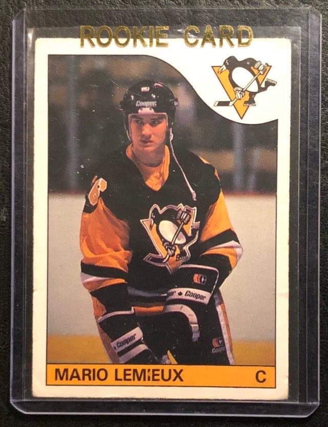 1985-86 O-PEE-CHEE #9 MARIO LEMIUEX ROOKIE CARD (1 of 2)