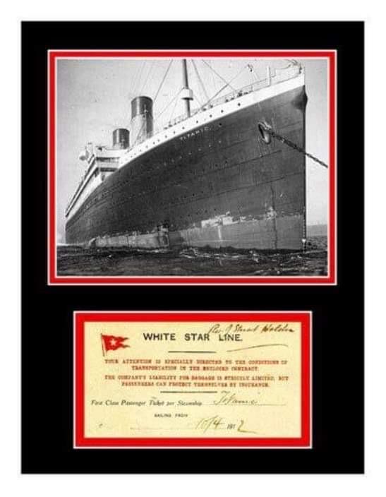 1912 TITANIC "FIRST CLASS TICKET" & PHOTO DISPLAY (1 of 1)