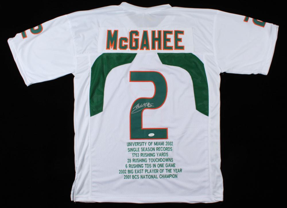 Willis McGahee Signed Career Highlight Stat Jersey (JSA (1 of 3)