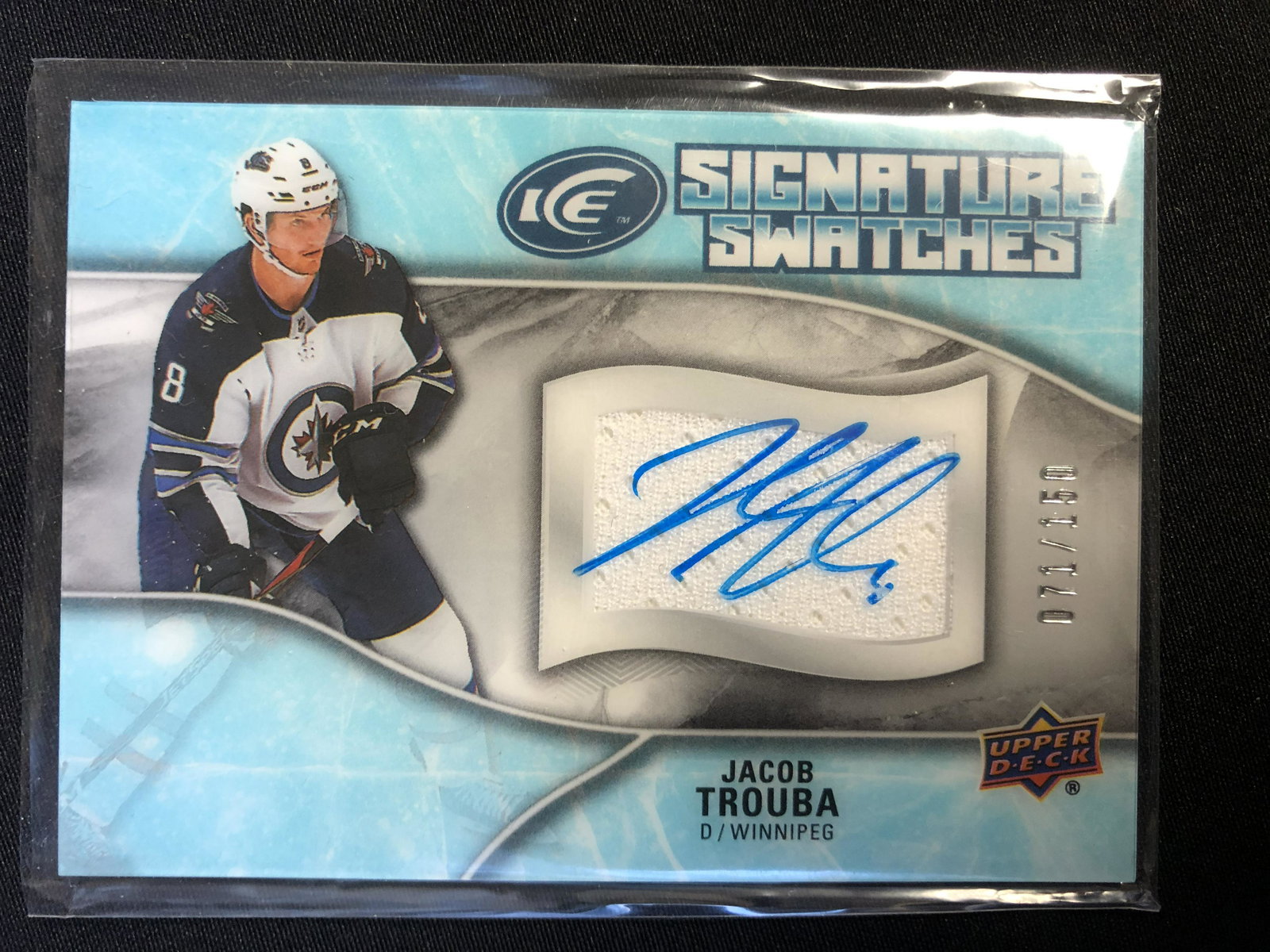 2018-19 Upper Deck Ice Signature Swatches JACOB TROUBA: 2018-19 Upper Deck Ice Signature Swatches JACOB TROUBA SW-JT 071/150