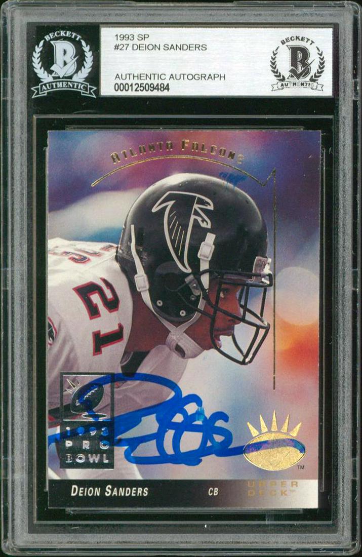 1993 SP #27 DEION SANDERS AUTHENTIC AUTOGRAPH (BECKETT) (1 of 2)