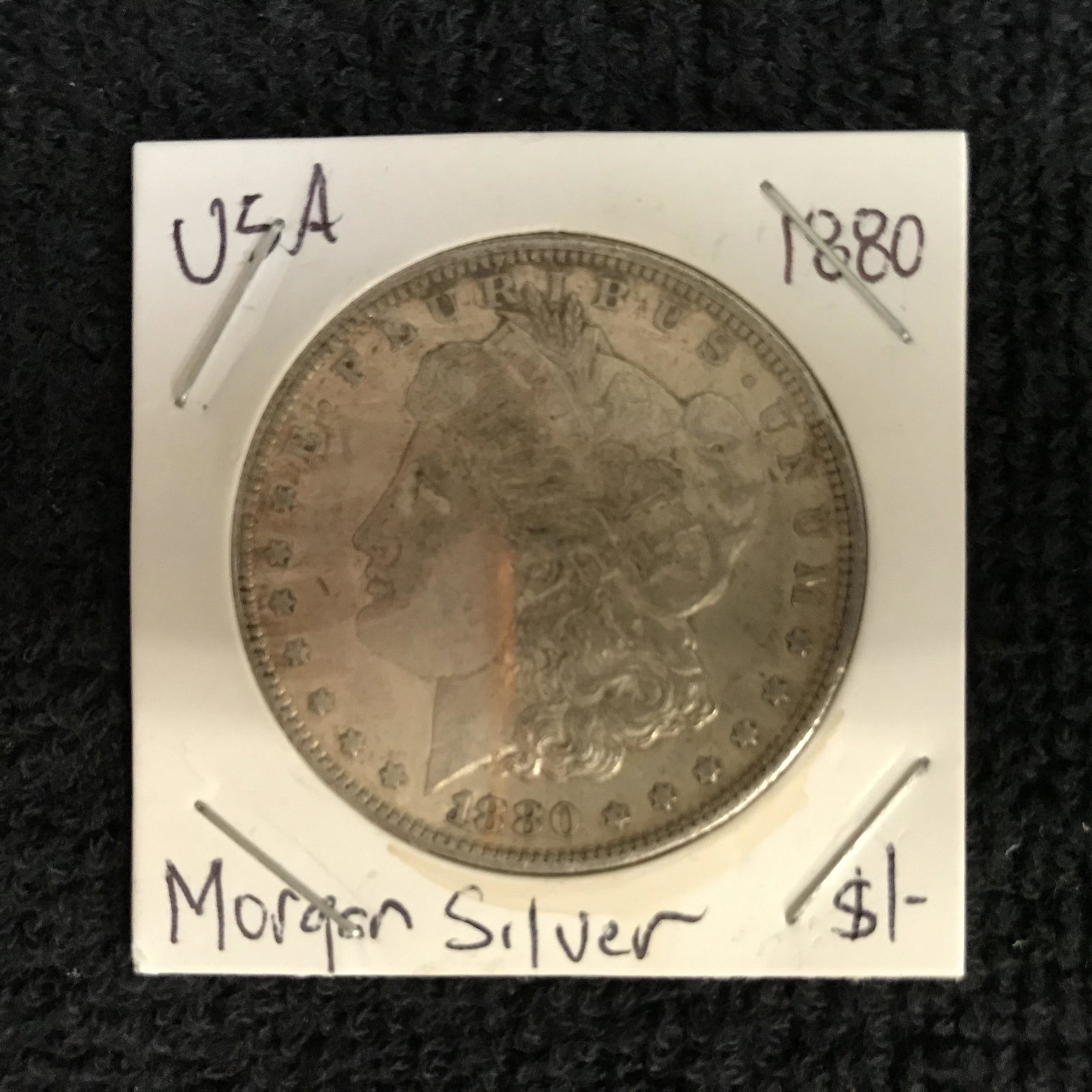 1880 USA SILVER MORGAN DOLLAR: 1880 USA SILVER MORGAN DOLLAR