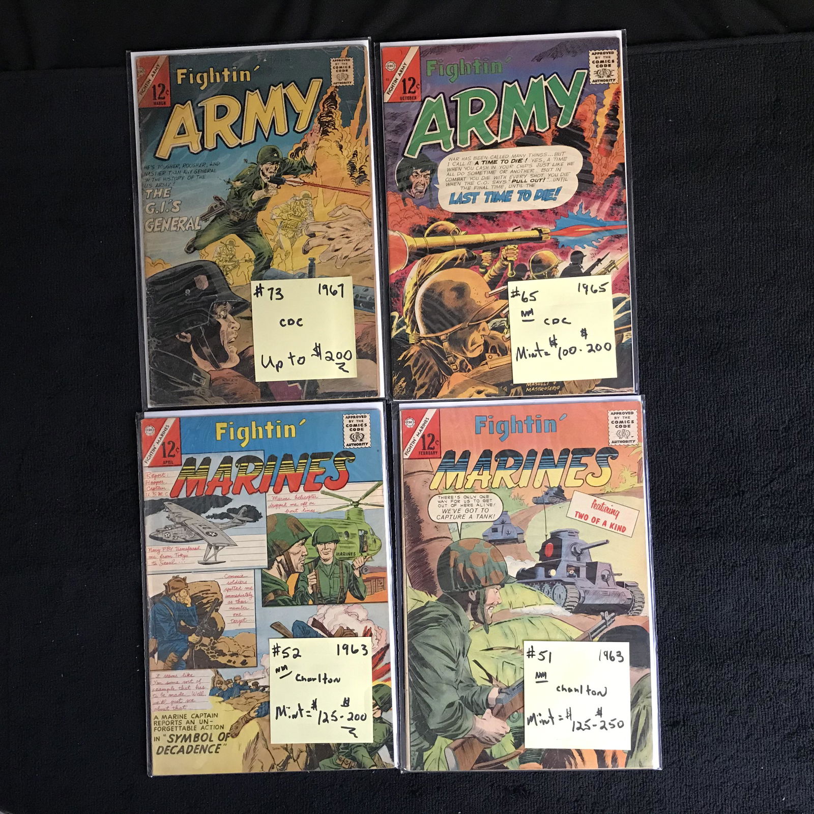 VINTAGE FIGHTIN' ARMY/ FIGHTIN' MARINES COMIC BOOK LOT (1 of 1)
