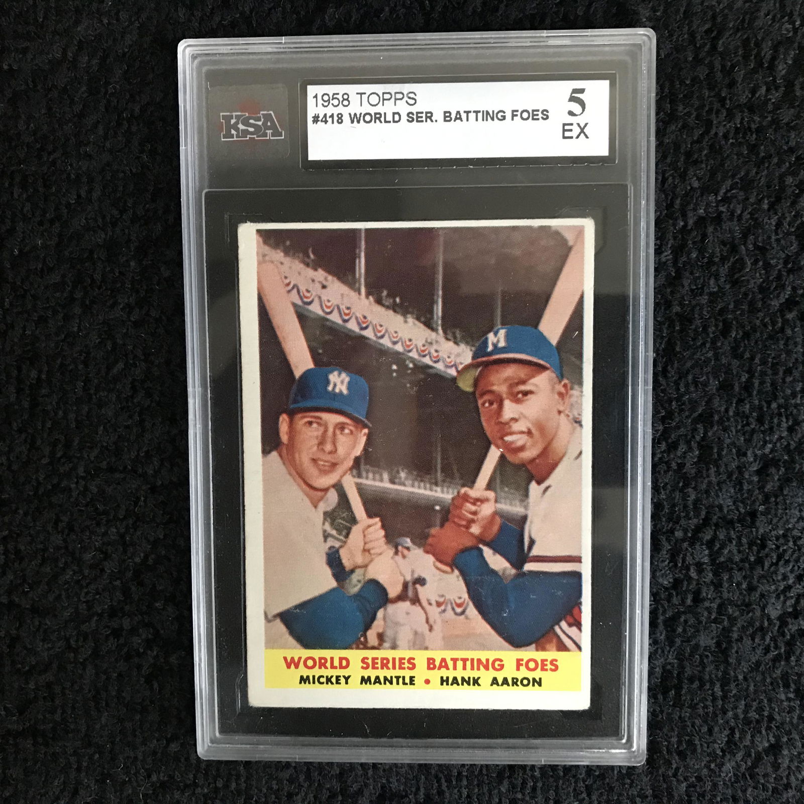 1958 TOPPS #418 WORLD SERIES BATTING FOES (KSA 5) (1 of 2)