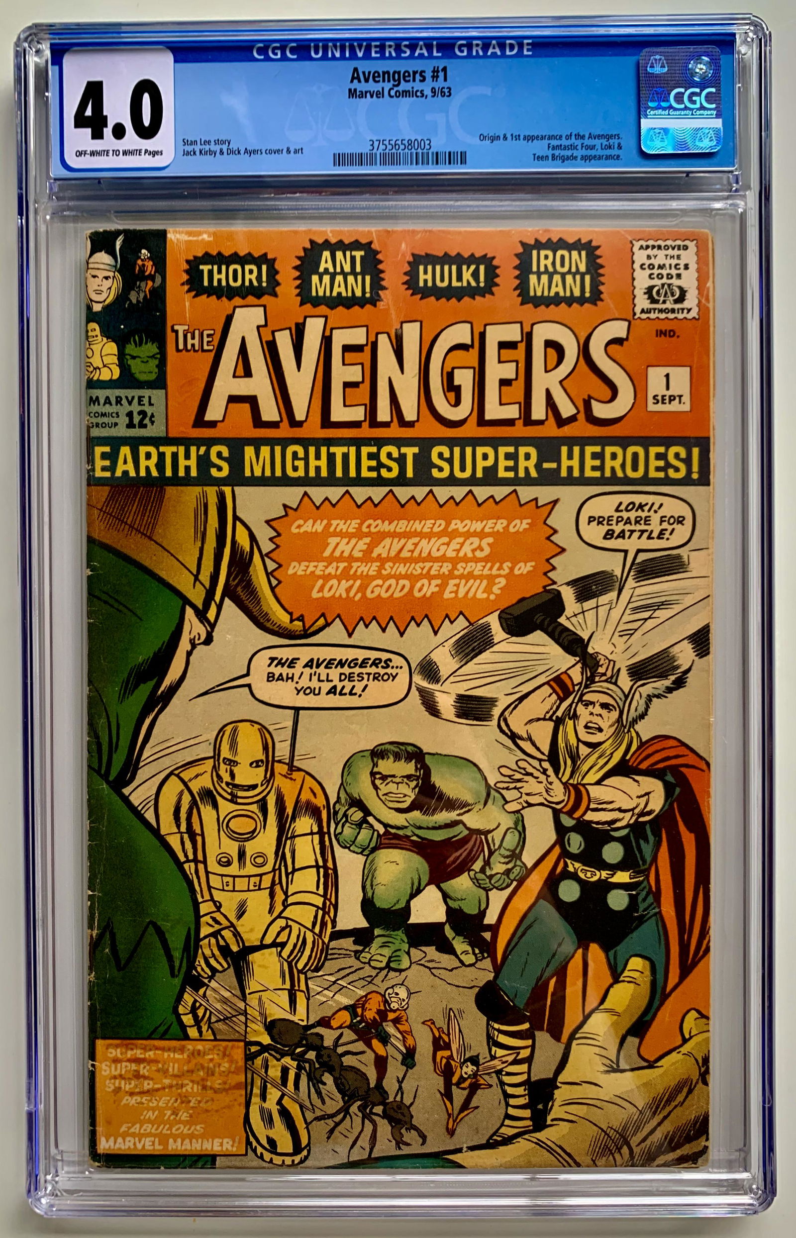 AVENGERS #1 (CGC 4.0) MARVEL COMICS (1 of 2)