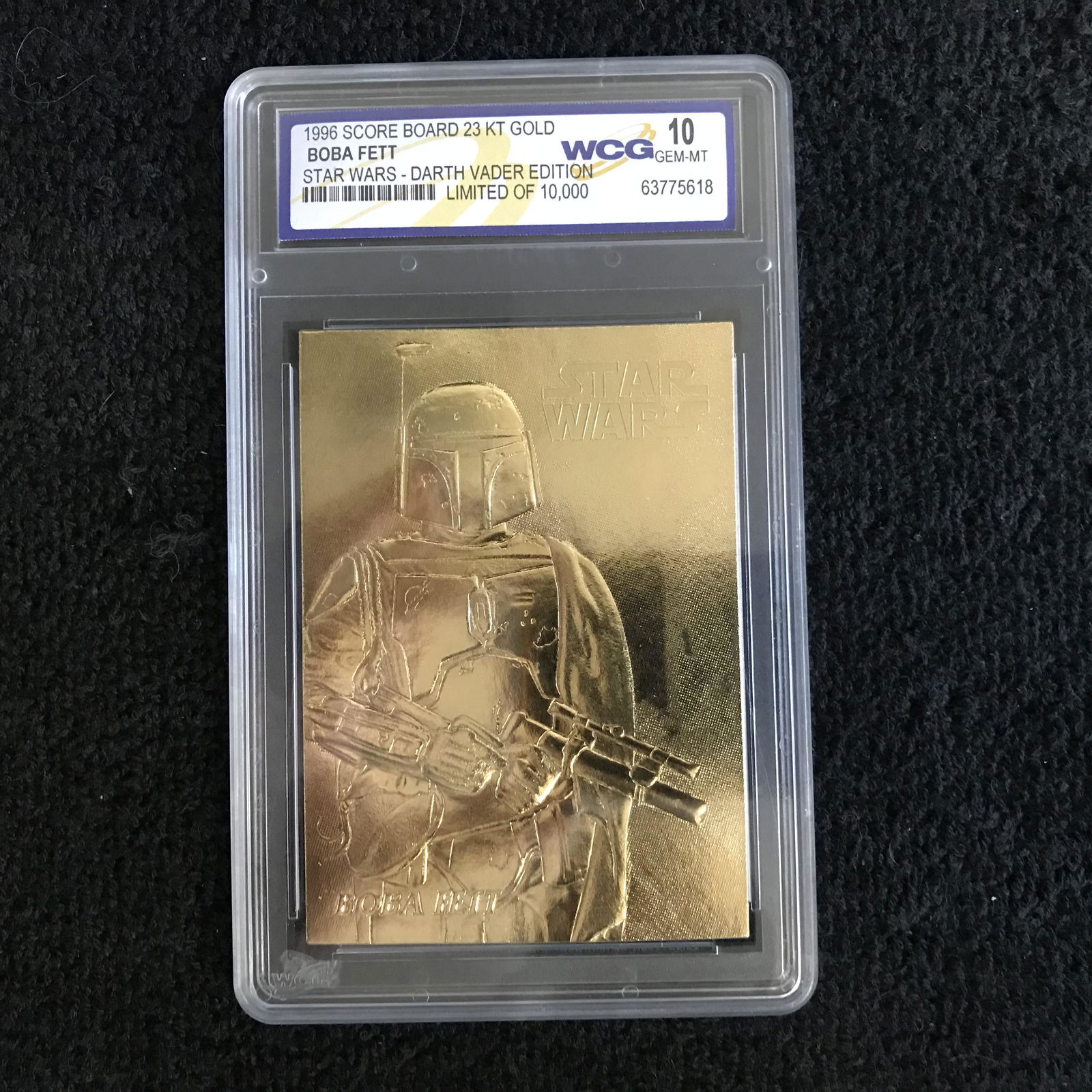 1996 SCORE BOARD 23KT GOLD BOB FETT STAR WARS DARTH VAD (1 of 2)