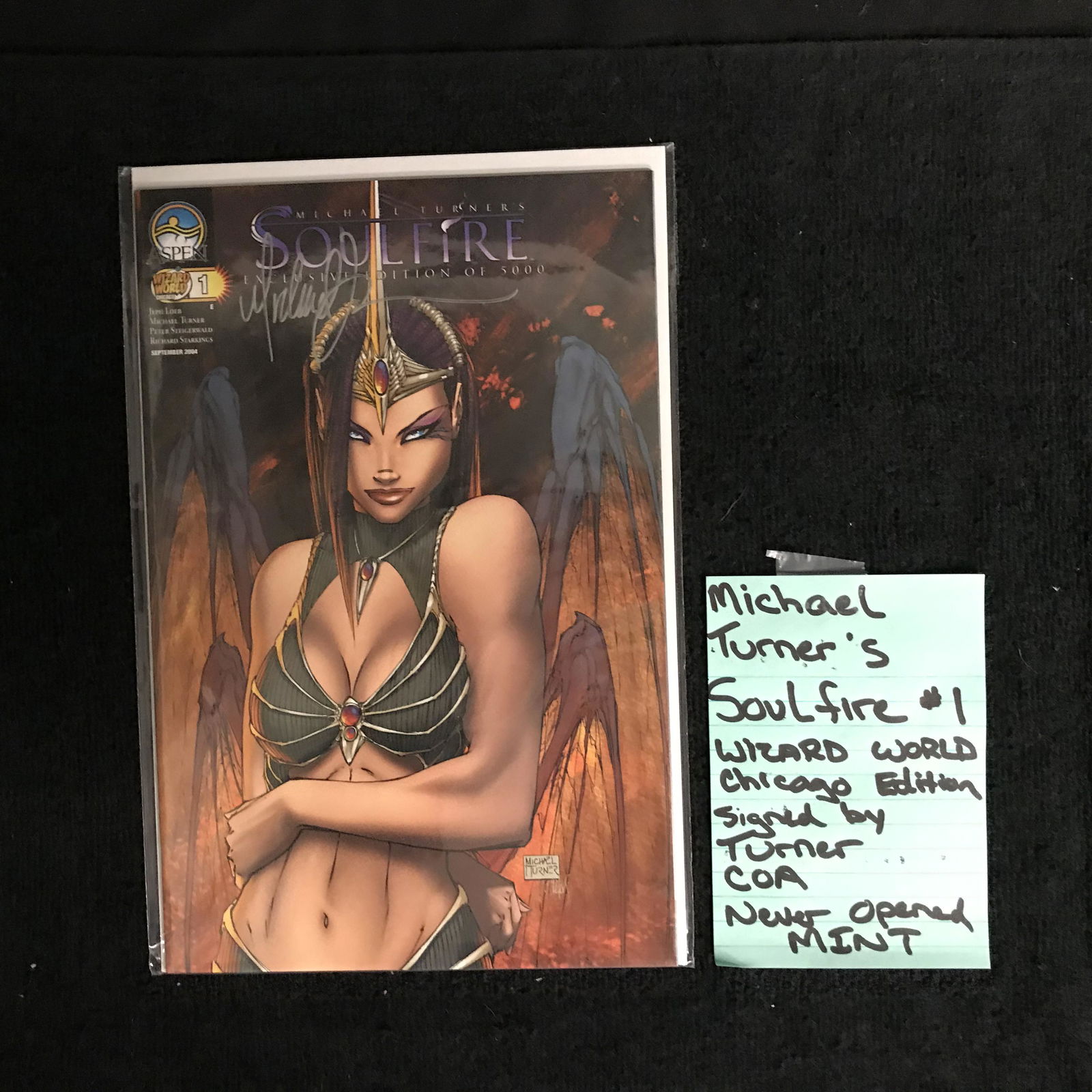 SOULFIRE #1 (WIZARD WORLD CHICAGO EDITION) Signed by: SOULFIRE #1 (WIZARD WORLD CHICAGO EDITION) Signed by Michael Turner w/ COA (MINT)