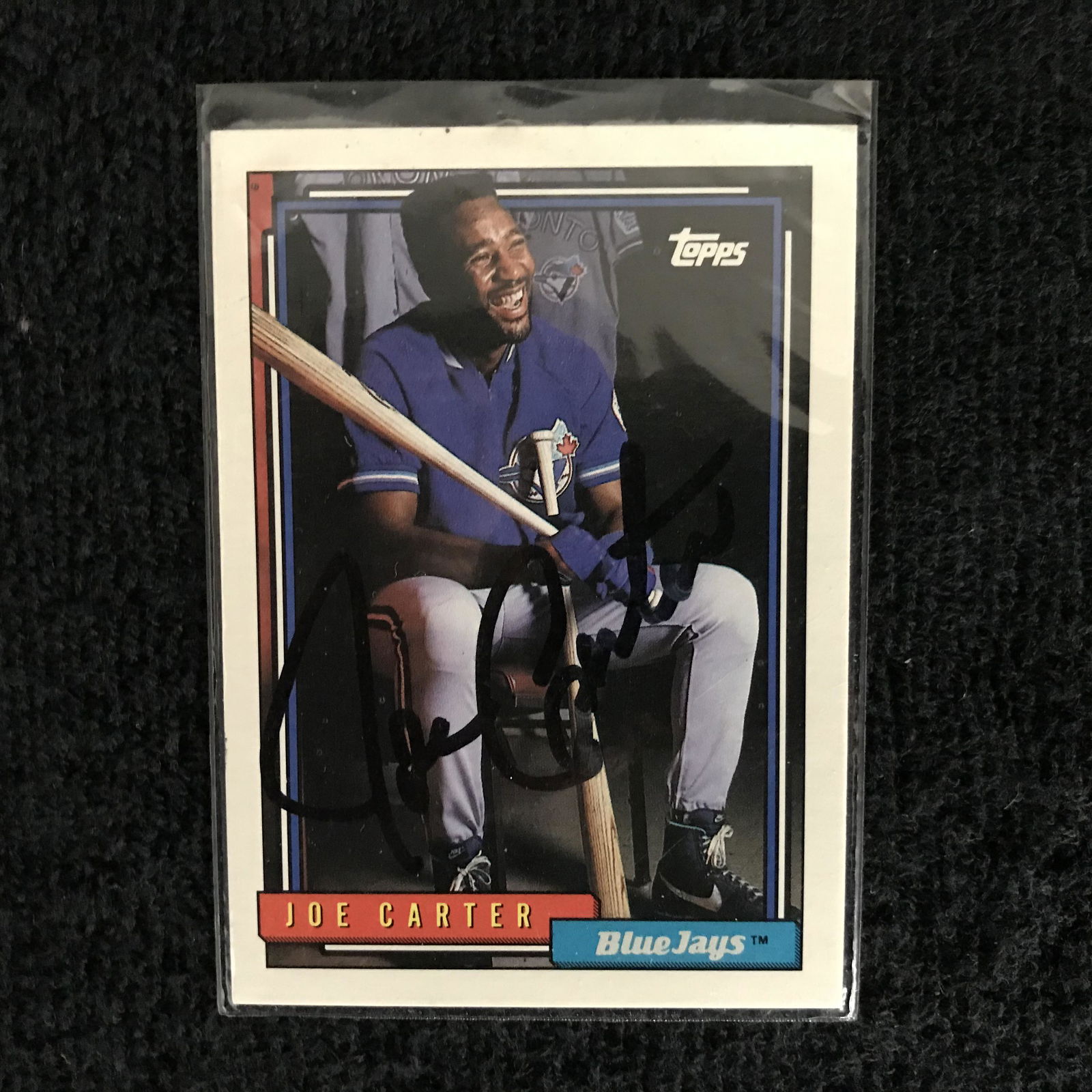JOE CARTER SIGNED TOPPS BASEBALL CARD (1 of 1)