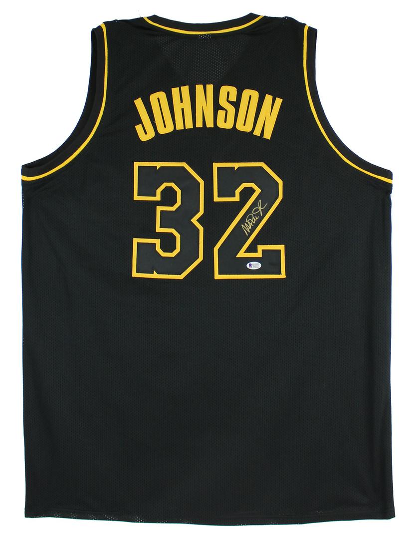 Magic Johnson Signed Black Pro Style Jersey Black (1 of 3)