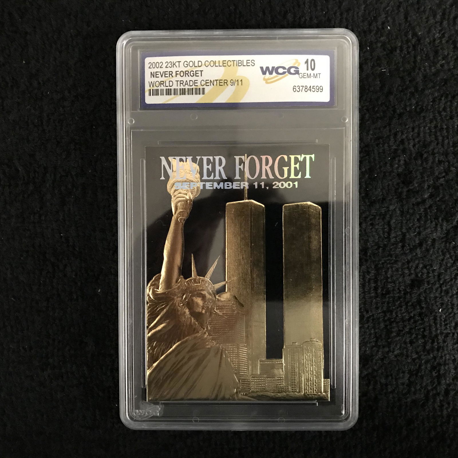 2002 23 KT GOLD COLLECTIBLES NEVER FORGET WORLD TRADE (1 of 1)