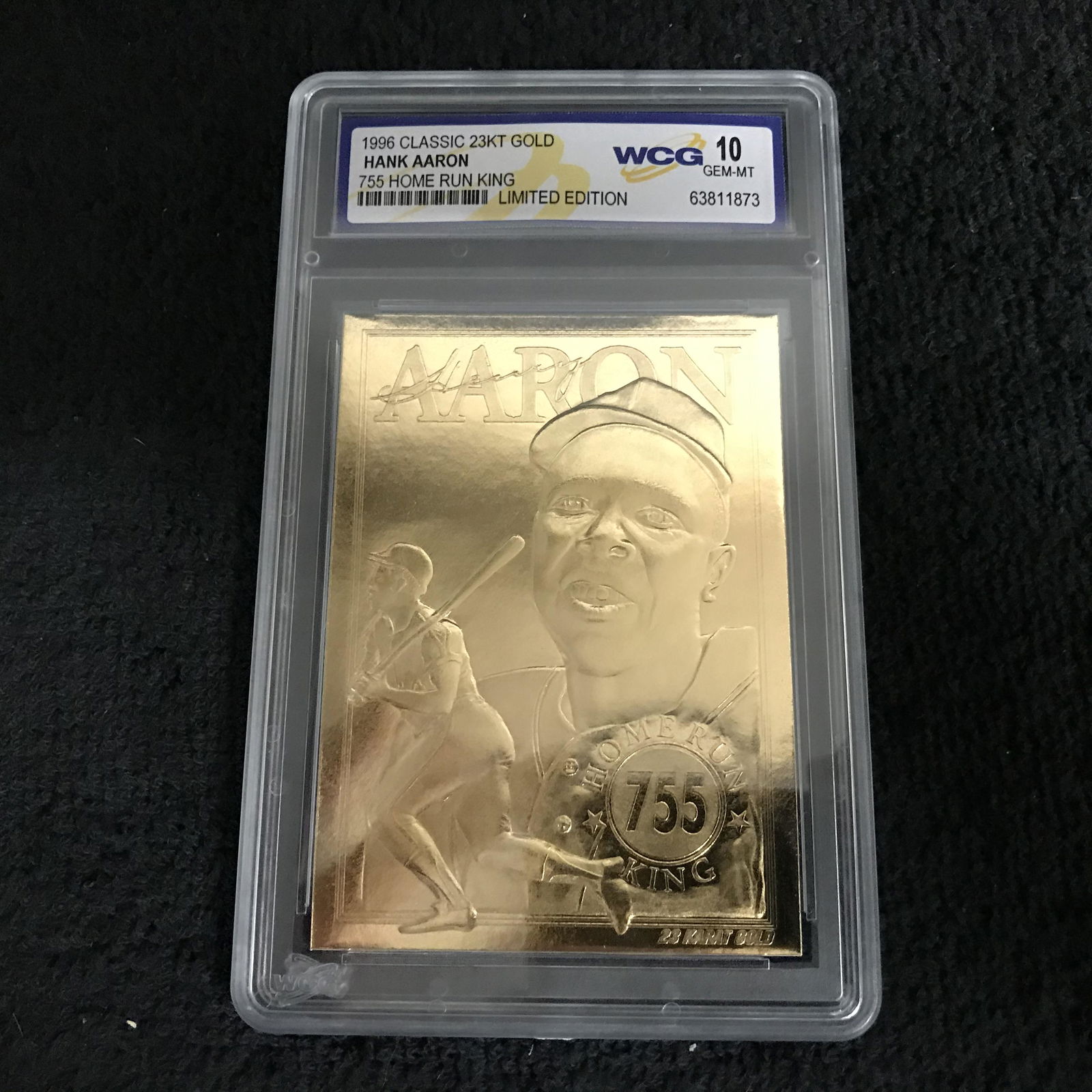 1996 CLASSIC 23 KT GOLD HANK AARON 755 HOME RUN KING (1 of 1)