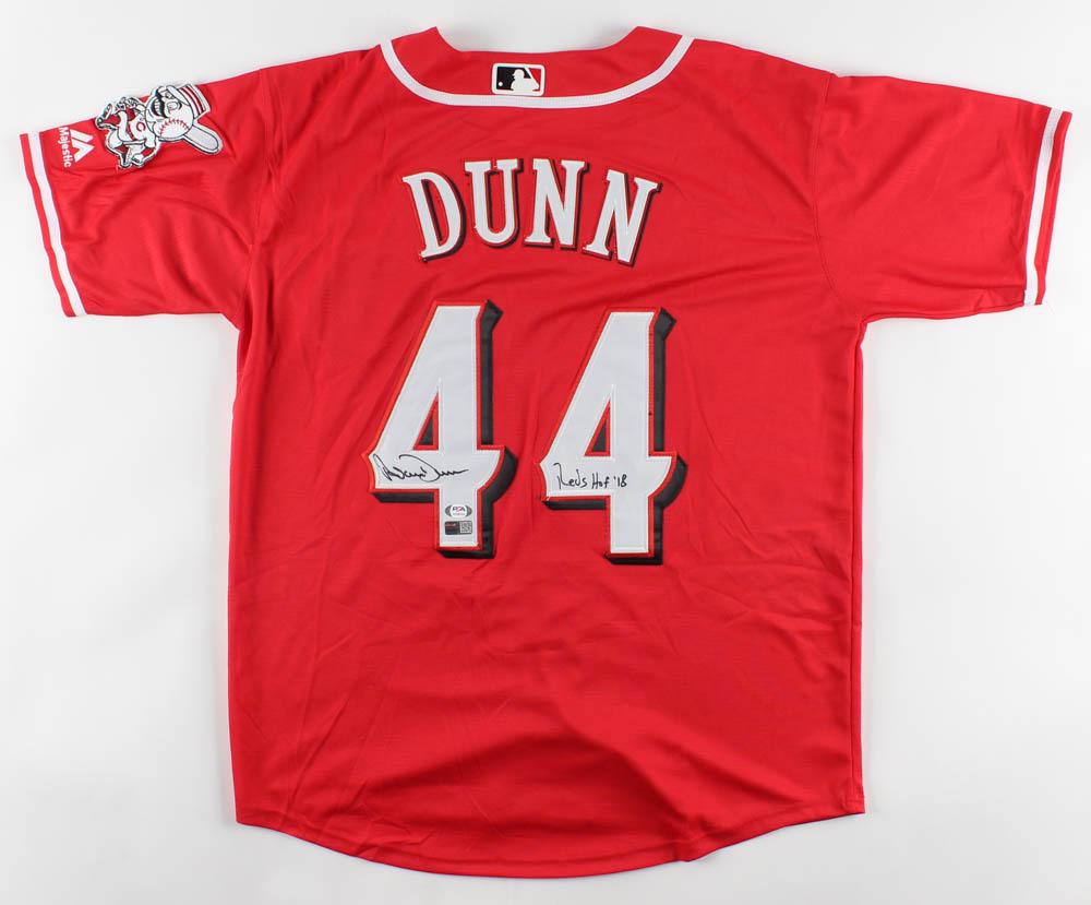ADAM DUNN AUTOGRAPHED REDS BASEBALL JERSEY (PSA COA) (1 of 3)