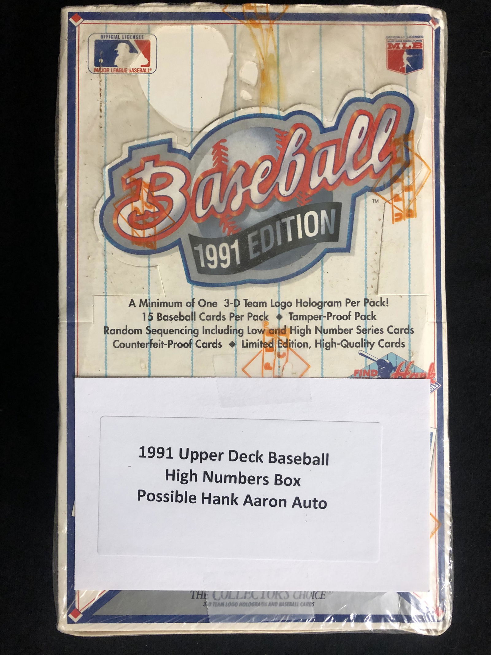 1991 UPPER DECK BASEBALL HIGH NUMBERS BOX (1 of 1)