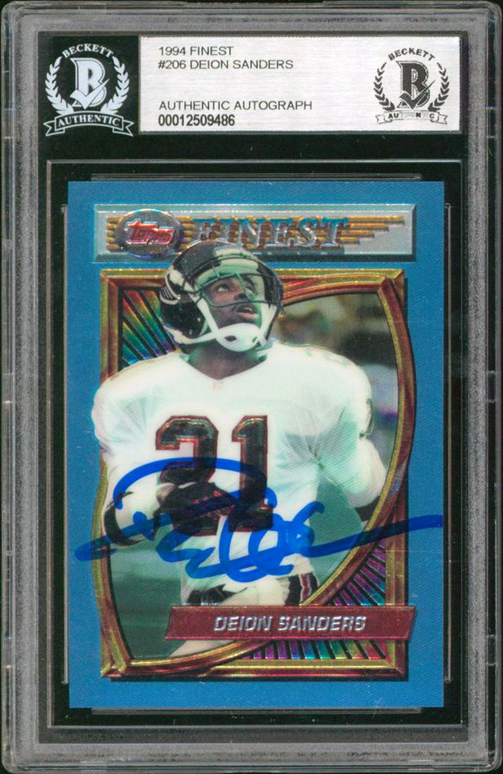 1994 FINEST #206 DEION SANDERS AUTHENTIC AUTOGRAPH (1 of 1)