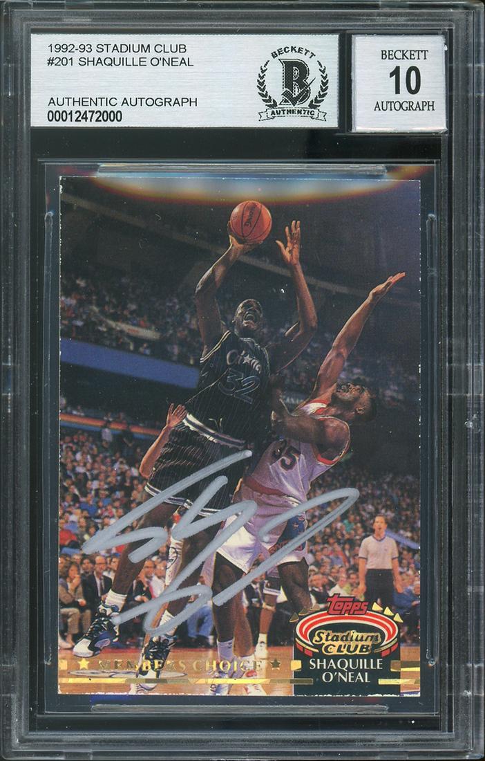 1992-93 STADIUM CLUB #201 SHAQUILLE O'NEAL AUTHENTIC (1 of 1)