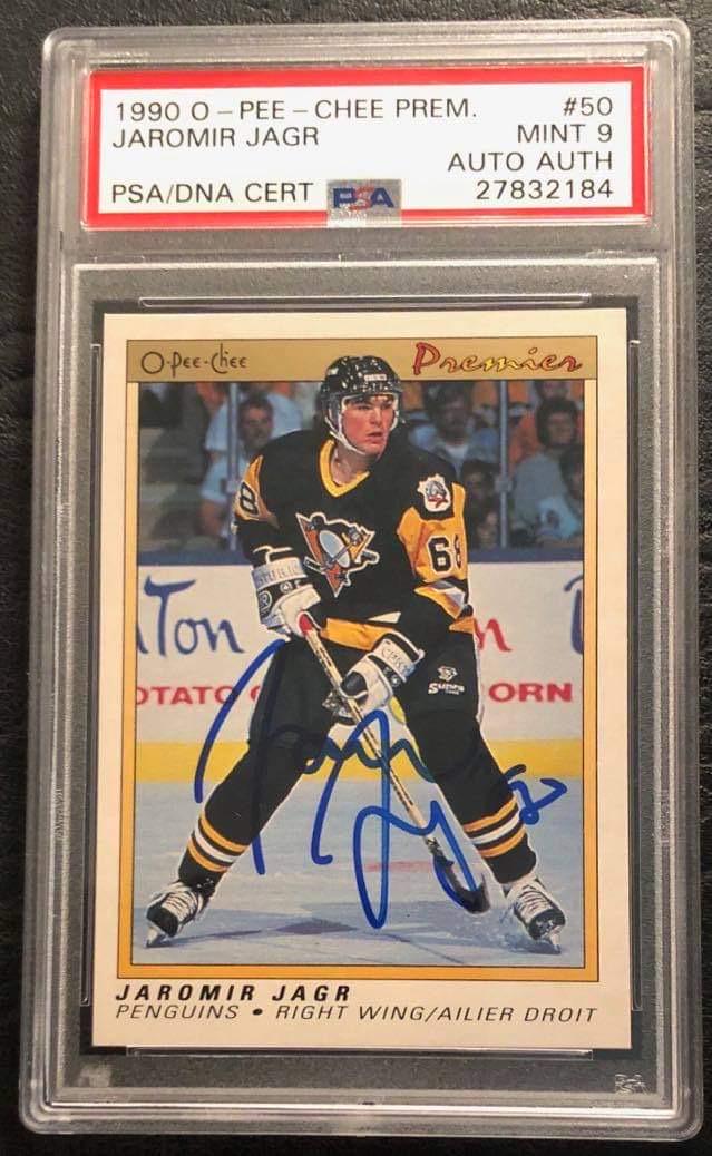 1990 OPC PREMIER SIGNED #50 JAROMIR JAGR (PSA/DNA) (1 of 2)