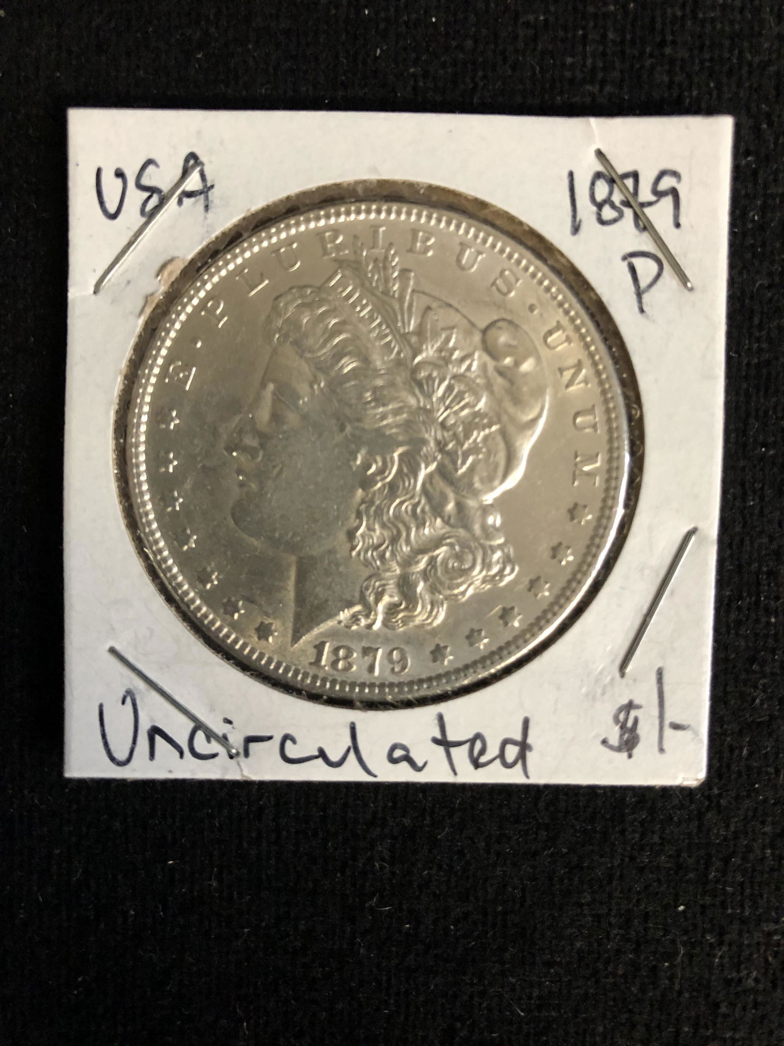 1879 USA MORGAN SILVER DOLLAR (PHILADELPHIA MINTED) UNC (1 of 2)
