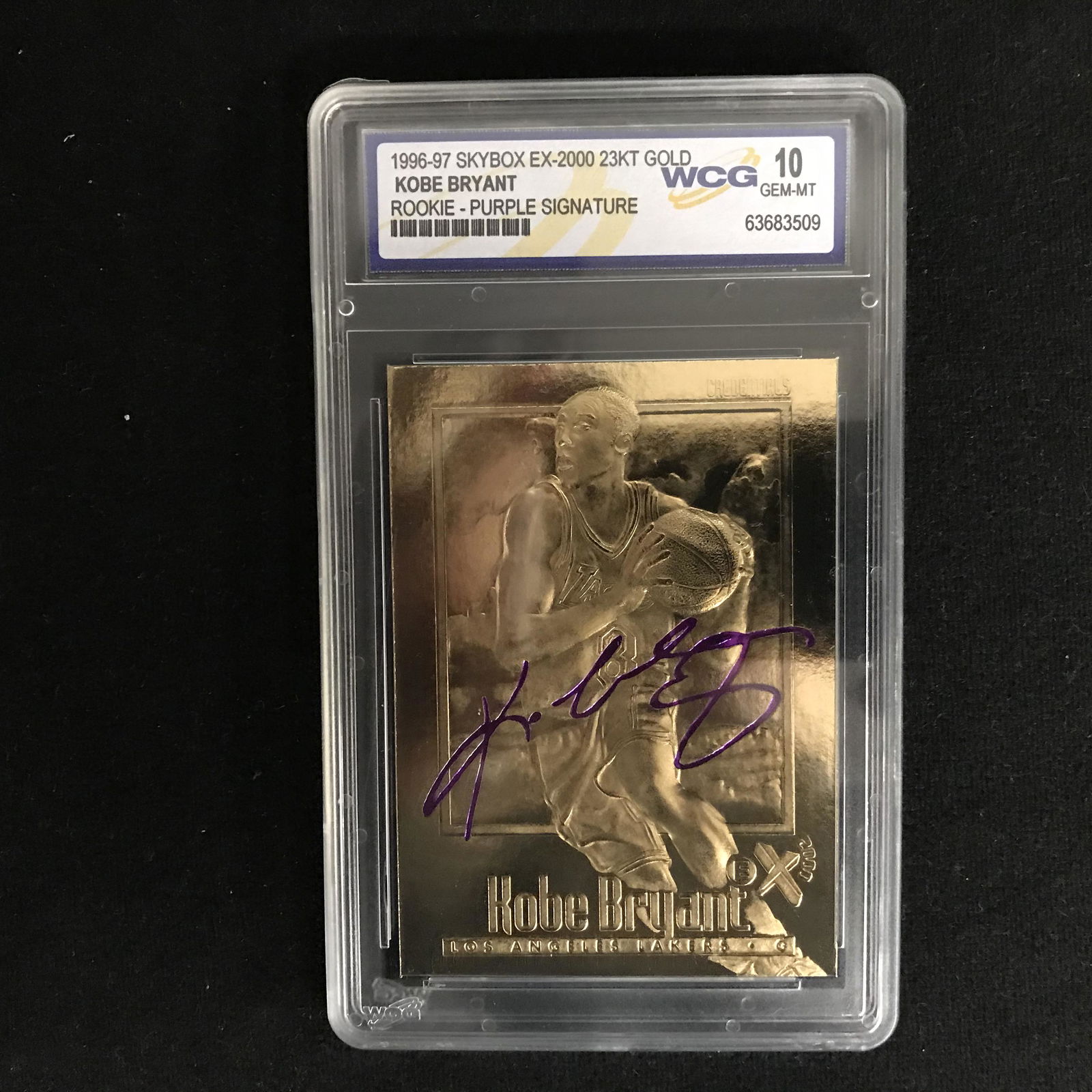 1996-97 SKYBOX EX-2000 23KT GOLD KOBE BRYANT ROOKIE (1 of 1)